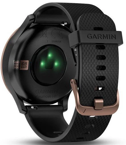 Garmin Watch Vivomove HR Rose Gold with Black Silicone Band D - Image 3