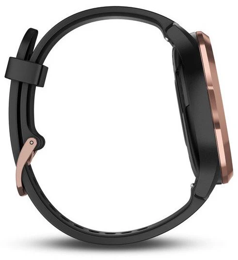 Garmin Watch Vivomove HR Rose Gold with Black Silicone Band D - Image 4