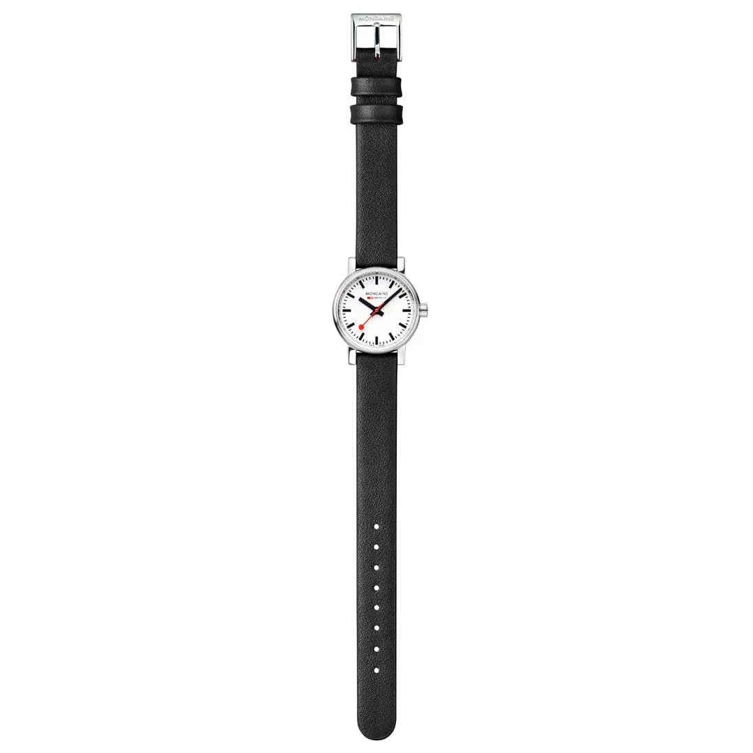 Mondaine Evo2 Black Vegan Grape Leather Watch - Image 7