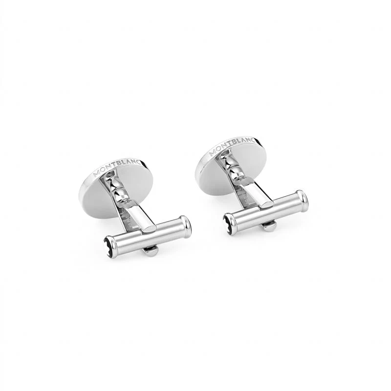 Montblanc Cufflinks Stainless Steel Onyx Star - Image 3