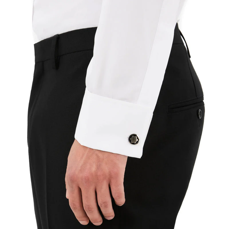 Montblanc Cufflinks Stainless Steel Onyx Star - Image 5